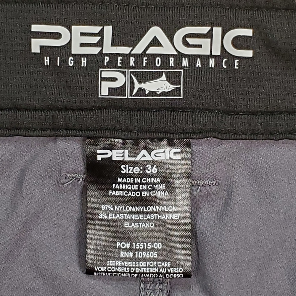 Pelagic Cargo Shorts Mens 36 Grey High Performance Fishing Outdoor Utility - Picture 2 of 6